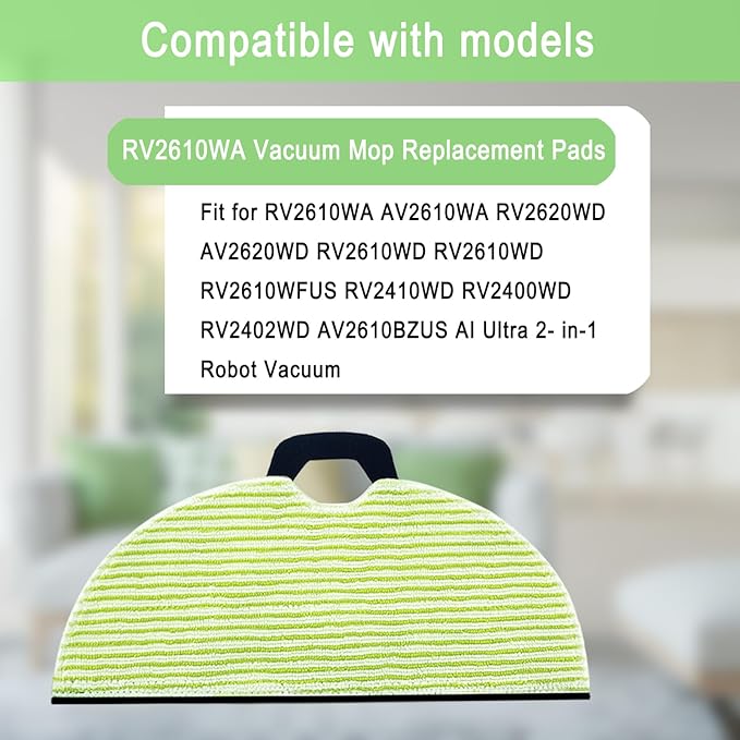 8 Pack RV2610WA Vacuum Mop Replacement Pads for Shark RV2610WA AV2610WA RV2620WD AV2620WD RV2610WD RV2610WD RV2610WFUS RV2410WD AI Ultra 2- in-1 Robot Vacuum Cleaner