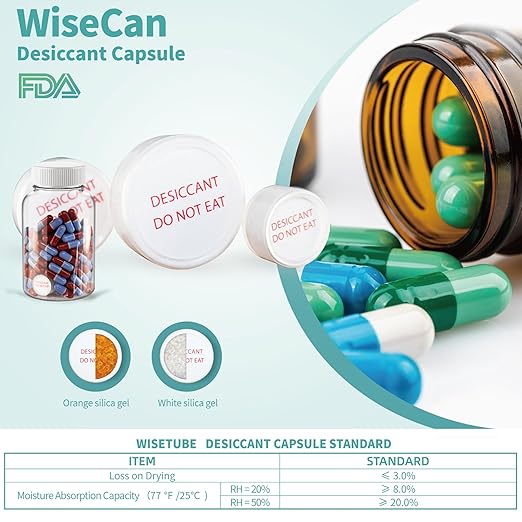 3 Gram 2000 Pack Desiccant Packs Food Grade,Silica Gel Capsule with Indicating Silica Gel Beads (Orange to White), Moisture Absorber Packets Silica Gel Packets