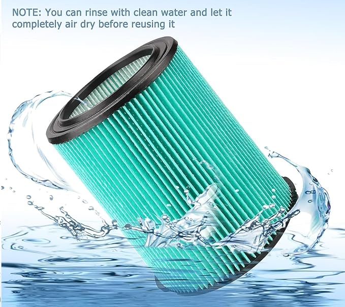 2 Pack VF6000 5-Layer Pleated Replacement Vacuum Filter Compatible for Ridgid Shop Vac 5-20 Gallon Wet/Dry Vacuums,Fit for Husky 6-9 Gallon Vacs