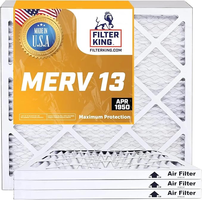 Filter King 20x23x1 Air Filter | 6-PACK | MERV 13 HVAC Pleated A/C Furnace Filters | MADE IN USA | Actual Size: 19.5 x 22.5 x .75"