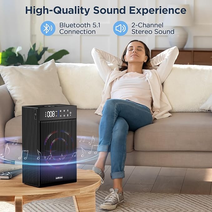 CleanForce Cube | World’s First 4-in-1 Smart Home Devices with HEPA Air Purifier, Bluetooth Speaker, Wireless Charger & Aroma Diffuser, over 900ft² Coverage | Ultra Quiet | Space saving | Swiss Tech