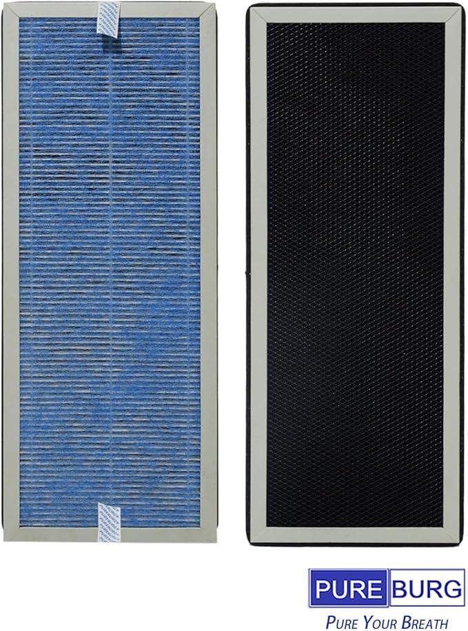 PUREBURG Replacement Filter Set Compatible with Membrane Solutions MS18 Air Purifier,2-Pack H13 HEPA 4-Stage Filtration Activated Carbon Air Clean Dust VOCs Odor