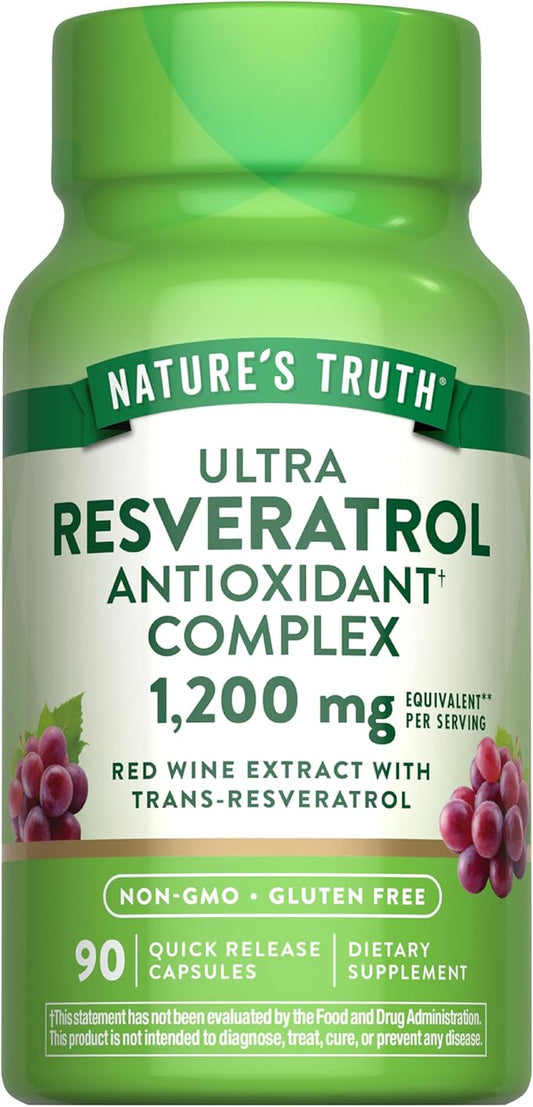 Nature's Truth Resveratrol Complex 1200 mg | 90 Capsules | Non-GMO and Gluten Free Supplement