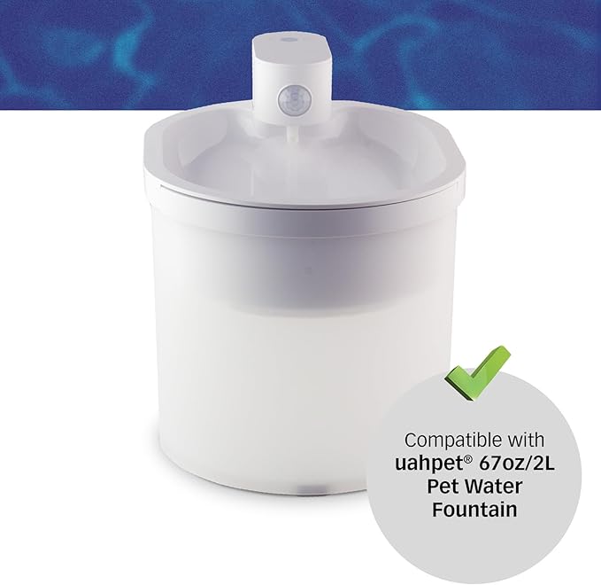 PET STANDARD Replacement Water Filter & Pre-Filter Sponges Compatible With uahpet® 67oz/2L Automatic Pet Fountain, Pack of 12