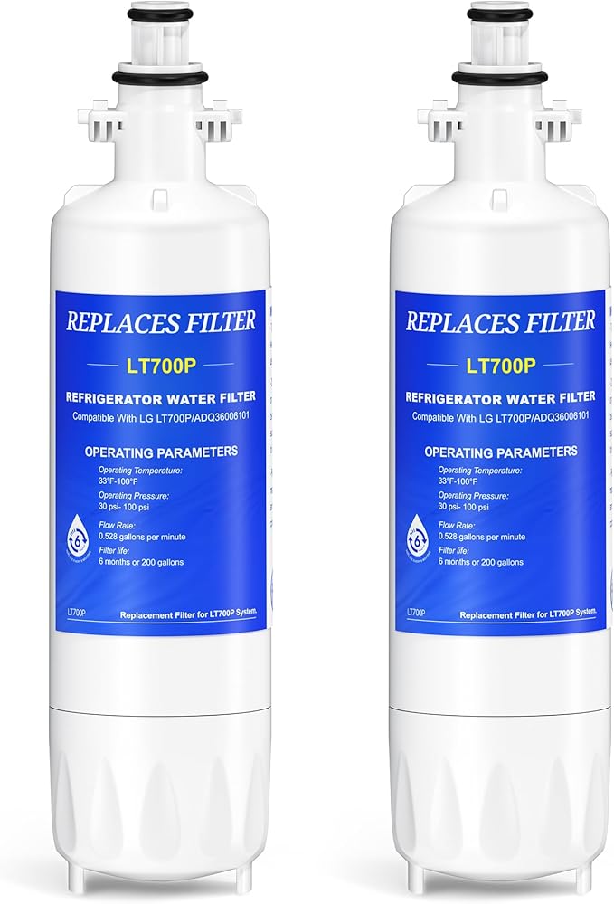 Water Filter Compatible with LG LT700P, LT700PC, ADQ36006101, ADQ36006101-s, Kenmore 9690, 469690, LFXS29766S, 2 Pack, By CHOPLO