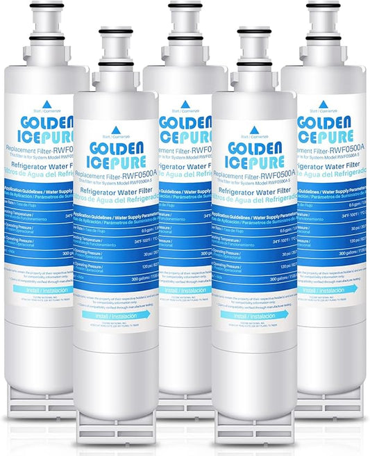 GOLDEN ICEPURE 4396508 Refrigerator Water Filter Replacement for EveryDrop Filter 5, EDR5RXD1, 4392857, 4396510, Clch100, 46-9010, NLC240V, 8212491, WF285 5PACK