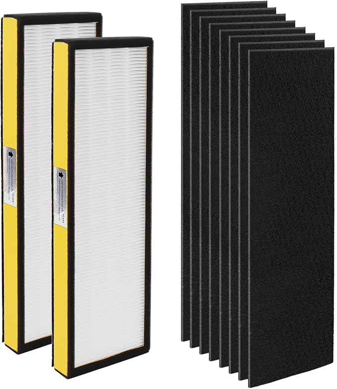 FLT4825 HEPA Filter B Replacement-Compatible with Air Purifier Models-Replaces AC4820, AC4850,CDAP4500BAC, AC4800, AC4300 AC4900CA AC4825 AC4825E by Blutoget -2 H13 HEPA Filters 8 Carbon Pre-Filters