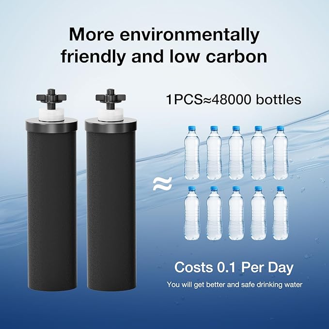 Black Purification Elements,Replacement Filters for ProOne® and Berkey® Filters,ProOne® Big+ or Berkey® Big Countertop Gravity Water Filter System(4 Pack)