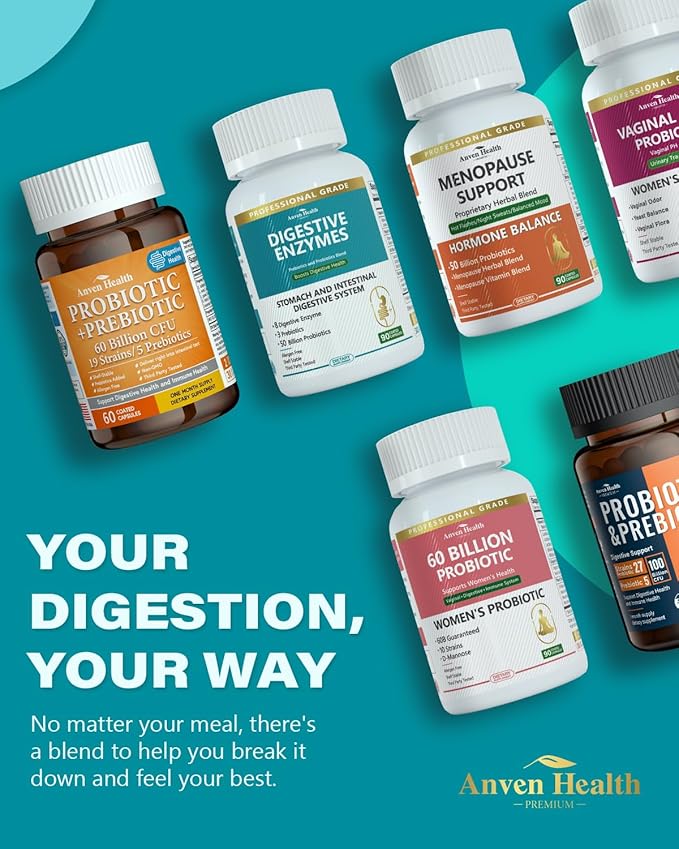 Digestive Enzymes for Men and Women with Probiotics & Prebiotics | 180 Capsules - A 60-Day Supply of 800mg Fomula Gut Repair Glutamine, Lion's Mane for Bloating & Gas Relief - Non-GMO