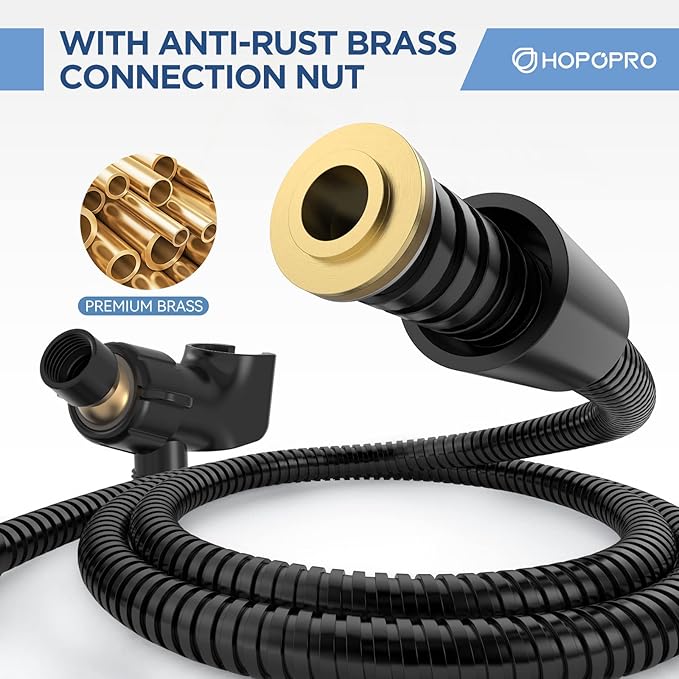 6-Mode High Pressure Handheld Shower Head with Power Wash, HOPOPRO High Flow Hand Held Showerhead Set with Built-in Power Spray to Clean Tub Tile Pets Bathroom Flooring