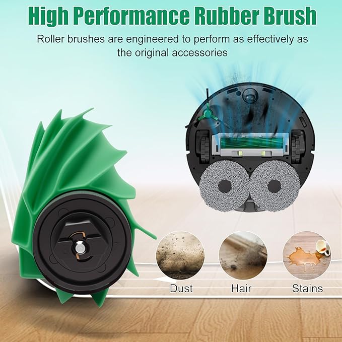 22 Pcs Replacement Parts for iRobot Roomba Plus 505/405 Combo Robot Vacuum Cleaner Accessories Kit, Include 2 Roller Brush, 4 Mop Pads, 3 Hepa Filters, 6 Side Brush, 6 Vacuum Bags