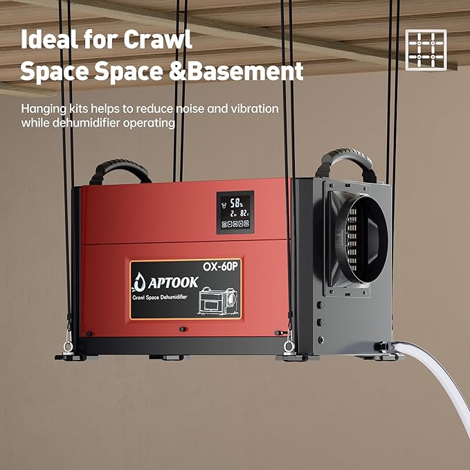 110 Pints Commercial Dehumidifiers for Crawl Spaces & Basement,Under House,Warehouse & Job Sites, Crawl Space Dehumidifier with Drain Hose, Remote Control, Auto Defrost, Humidity Control, CSA Listed