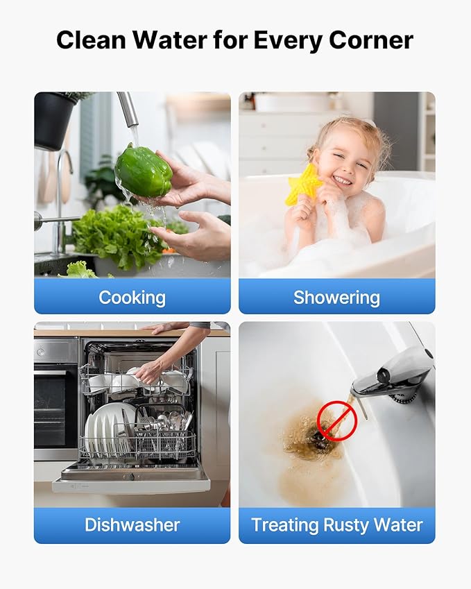 VEVOR Whole House Water Filter System, 3-Stage | Sediment, IMR, CTO | 4.5" x 20" Home Water Purifier Filter Reduce Iron, Manganese, Chlorine, Bad Taste, Odor, Rust