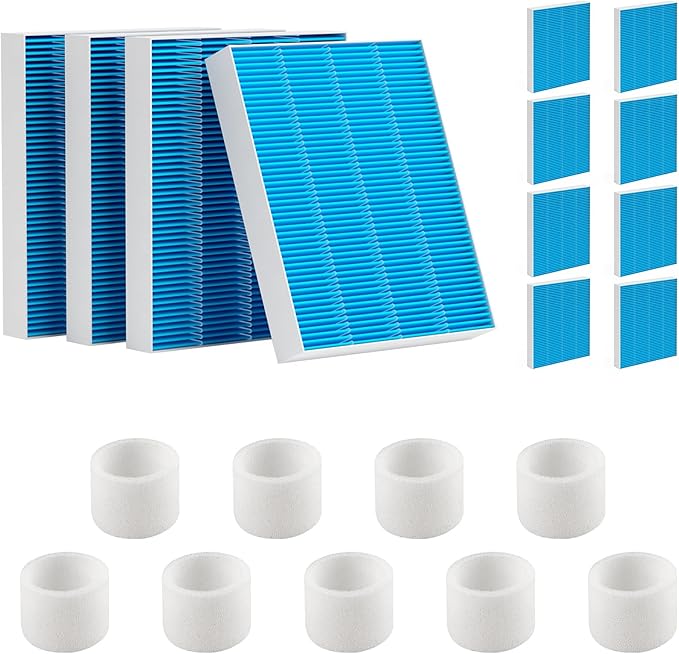 12-Pack 6000S Humidifier Wick Filter Replacement for LEVOIT Superior 6000S Smart Evaporative Humidifier, Upgraded Material with 9 Pack Sponge Filters