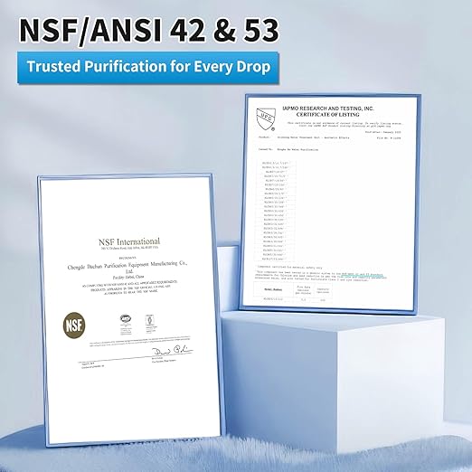 WINGSOL Under Sink Water Filter NSF/ANSI 42, Reduce 99.99% Chlorine, PFAS, PFOA/PFOS, Bad Taste & Odor, Sediment, Quick Change, Life Indication, 6K-Gallon Water Filtration System
