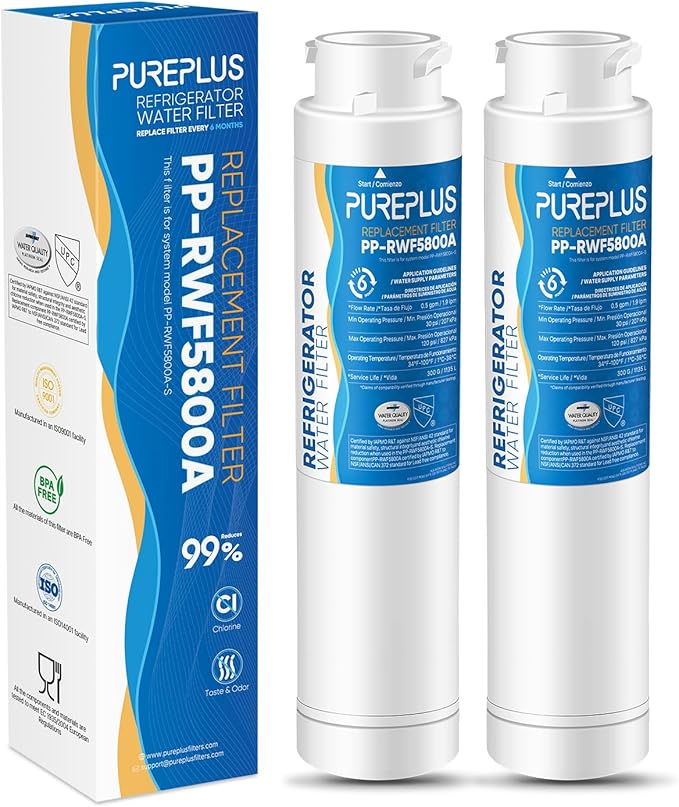 PUREPLUS EPTWFU01 Refrigerator Water Filter, Compatible with Frigidaire EWF02, GP006, Pure Source Ultra II, RWF5800A, 2Pack