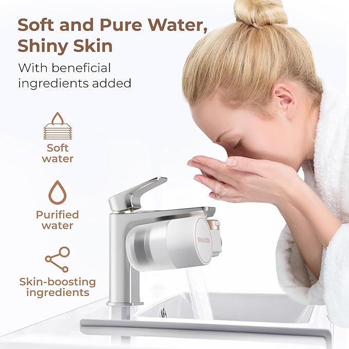Waterdrop Water Filter for Sink Faucet 2.0, Bathroom Sink Water Filter Faucet for Skin, 0.01 Micron, Reduce Chlorine & Scale Control, BFT1 Water Softner(1 Filter Included)