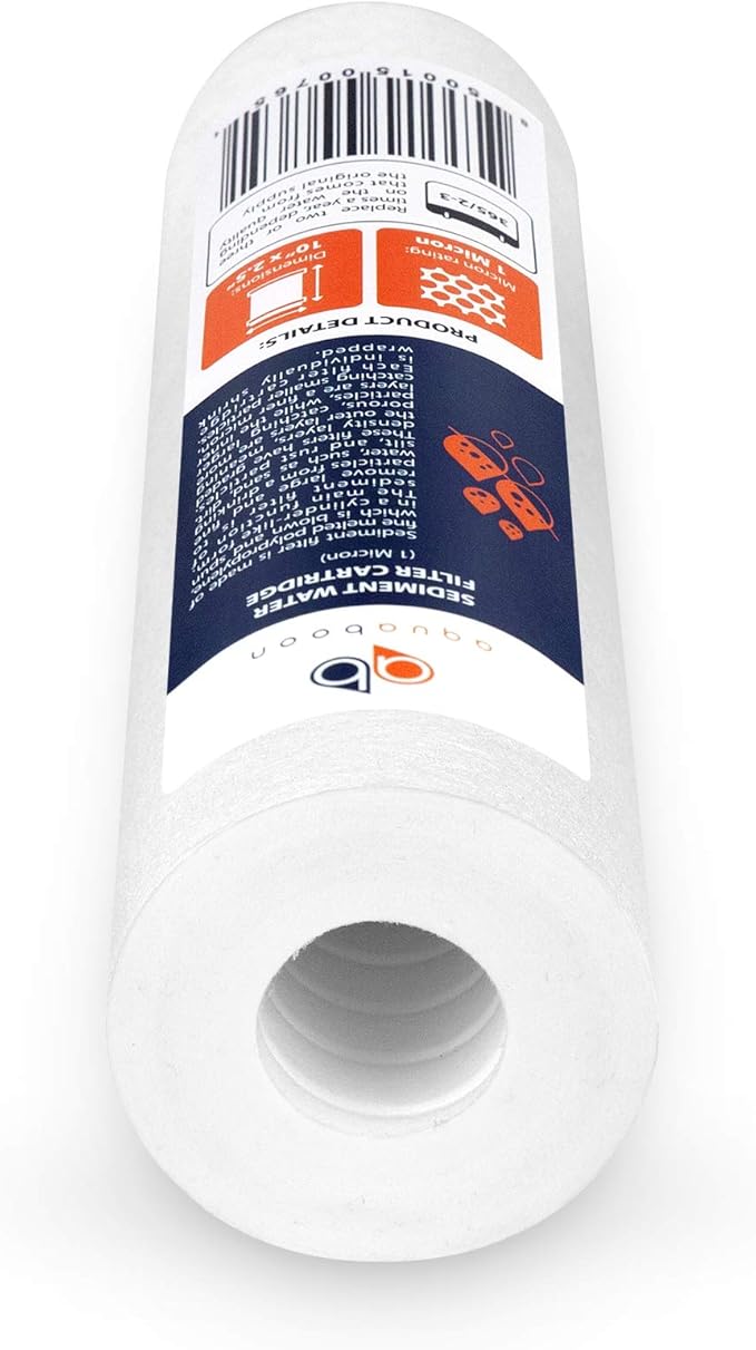 Aquaboon 10” x 2.5” Whole House and Reverse Osmosis Sediment 1 Micron Water Filter Cartridge | COMPATIBLE WITH: Culligan P1, Pentek P1, PD-1-934, P5, AP110, WFPFC5002, CFS110, RS14, WHKF-GD05 (4-PACK)