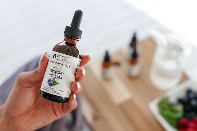 Pure Inventions - Blueberry & White Tea Water Infusion Drops - Antioxidants & Electrolytes - Health & Wellness Drink - Immunity Support -Sugar Free, Zero Calorie, No Artificial Sweeteners -60 Servings
