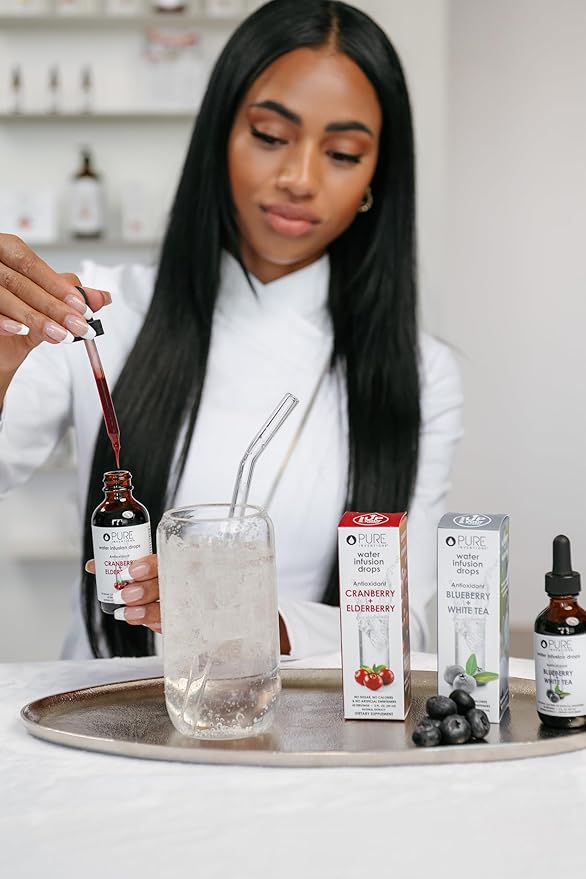 Pure Inventions - Blueberry & White Tea Water Infusion Drops - Antioxidants & Electrolytes - Health & Wellness Drink - Immunity Support -Sugar Free, Zero Calorie, No Artificial Sweeteners -60 Servings