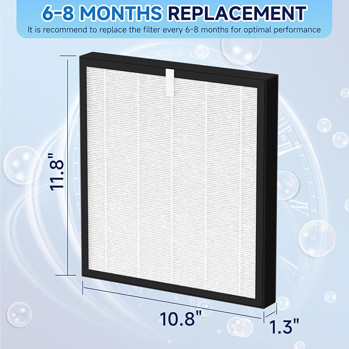 TZ-K2 TRUE HEPA Replacement Filter Compatible with ToLife TZ-K2, 3-in-1 H13 Activated Carbon TZ-K2-A Filter, 4 Pack