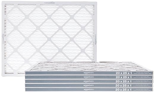 Amazon Basics 20x25x1 Air Filter 6 Pack, MERV 8 AC Furnace Filters (Actual Size: 19.75" x 24.75" x 0.75")