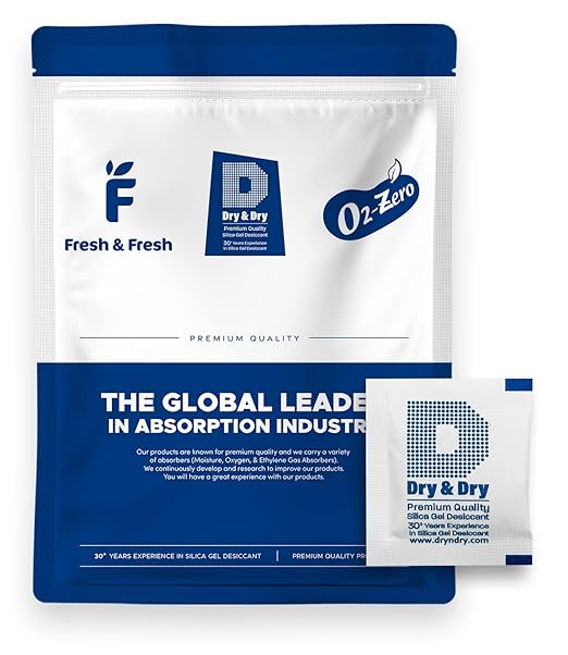 3 Gram Pack of 250 "Dry & Dry" Premium Pure & Safe Silica Gel Packets Desiccant Dehumidifiers - Rechargeable Paper(FDA Compliant)