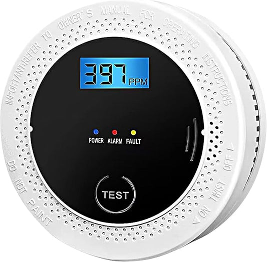 Smoke and Carbon Monoxide Detector Powered by Battery with Digital Display, Dual Alarm Sensor of Smoke and CO,Easy to Install