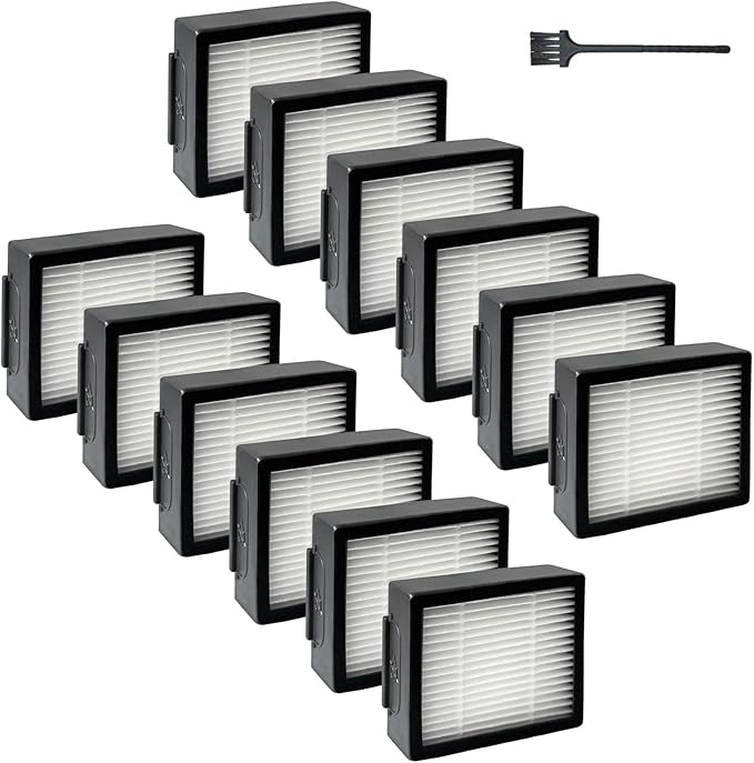 Filters Replacement Parts for iRobot Roomba i e j Series: E5, E6, i1/i1+,i2/i2+,i3/i3+,i4/i4+,i5/ i5+,i6/i6+,i7/i7+,i8/i8+,j5/j5+,J6/J6+,J7/J7+,J8/J8+,J9/J9+, NOT for Combo J7/J7+,J9/J9+,12 Pack