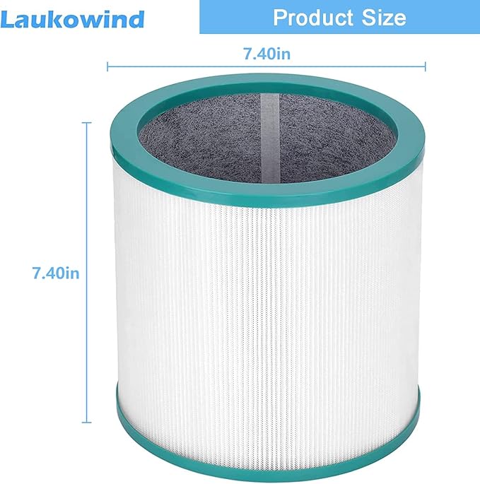 Replacement TP02 Air Purifier Filters Compatible with All Dyson Pure Cool Link Models TP01, TP02, TP03, BP01, AM11 Tower Purifier Part # 968126-03 305158-01, 305159-01, 308400-01 (2 Pack)