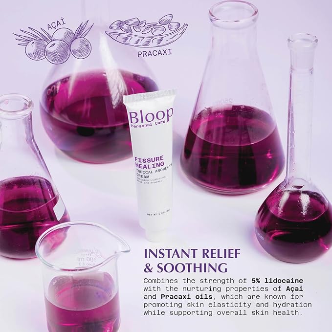 Bloop Maximum Strength Advanced Anorectal Fissure Recovery - Brazilian Superfruit & Plant-Based Oils | Effective for Acute, Chronic Fissures & Pain | Contains 5% Lidocaine