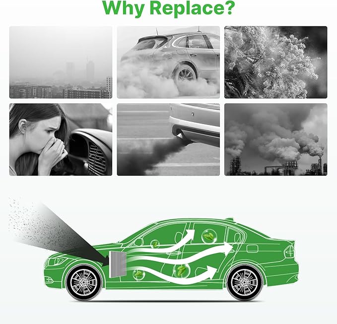 2-Pcs Cabin Air Filter for Dodge Dart 2013-2016, Pontiac Vibe 2003-2008, Toyota Tacoma 2005-2023 Car Replacement for CF10374 88508-01010 88508-04010 Essential Automotive Accessories