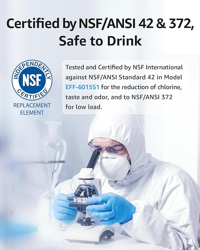 EcoAqua 11032531 Replacement for Bosch® Ultra Clarity® Pro BORPLFTR50, 12033030, 11025825, BORPLFTR55, B36CD50SNS, B36CT80SNS, B36CL80ENS, B36FD50SNS, WFC100MF, Refrigerator Water Filter, 3 Filters