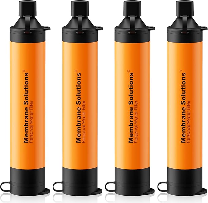 Membrane Solutions Straw Water Filter S1, NSF/ANSI 42&372&401 certificated, Survival Filtration Portable Gear, Emergency Preparedness, Supply for Drinking Hiking Camping Team Family Outing