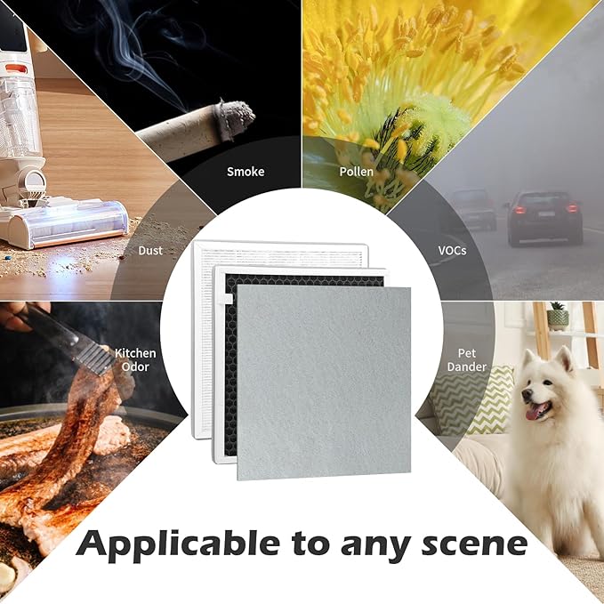 3 Packs IC-5018 Replacement Filters Compatible with InvisiClean Aura IC-5018, Aura II IC-5018 and Sensa IC-5120 Air Purifi-ers with Premium Filter and Activated Carbon Filter