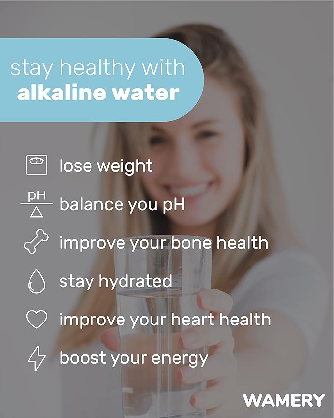 Wamery Alkaline Pitcher Water Filter Replacement for Brita Pitchers - 3 Pack, Improves pH & Taste, 42‑Gallon Each, Coconut Activated Carbon, Leak‑Free Fit, Easy Install