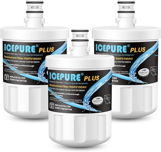 ICEPURE PLUS NSF53&42 Premium 5231JA2002A Refrigerator Water Filter Replacement for LG LT500P, ADQ72910911, ADQ72910901 ADQ72910907, GEN11042FR-08, Kenmore 9890, 469890, LFX25973D, LFX25974ST 3PACK
