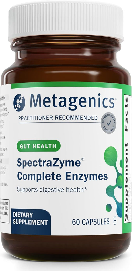 Metagenics SpectraZyme Complete Enzyme Complex - Digestive Enzymes Supplement - Digestive Health for Men & Women* - Non-GMO - 60 Capsules