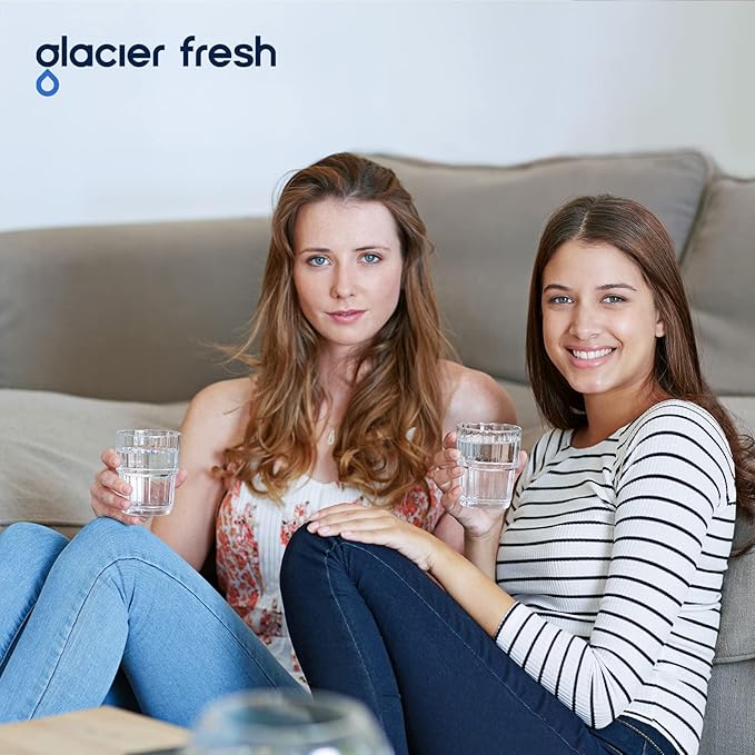 GLACIER FRESH Water Pitcher Filter Replacement for LS Home Dispenser and Pitcher Systems, Reduces Chlorine Taste and Odor, 1 Membrane Micro Filter and 1 Activated Carbon + Ion Exchange Filter