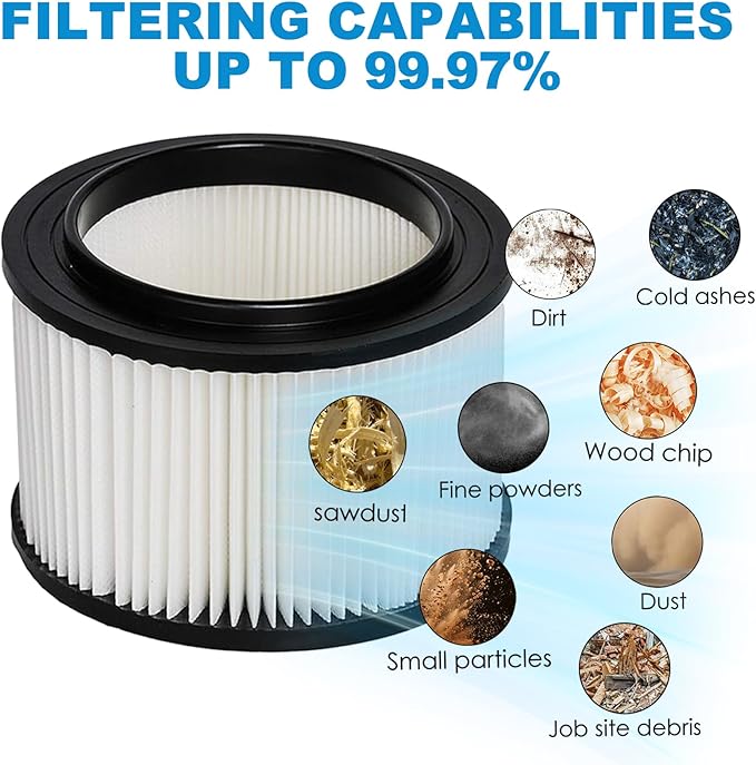 2 Pack 17810 Filter Replacement for Craftsman Shop Vac Filter 9-17810 for 3 to 4 Gallon General Purpose Vacuums