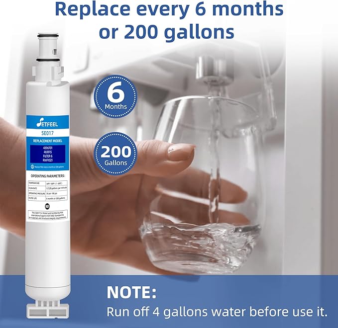 9915 Water Filter Replacement for EDR6D1 4396701, Compatible with Kenmore 9915, 46-9915, 469915, Filter 6, 4396702, LC200V, L200V, WFL200, EFF-6001A Water Filter 3-Pack