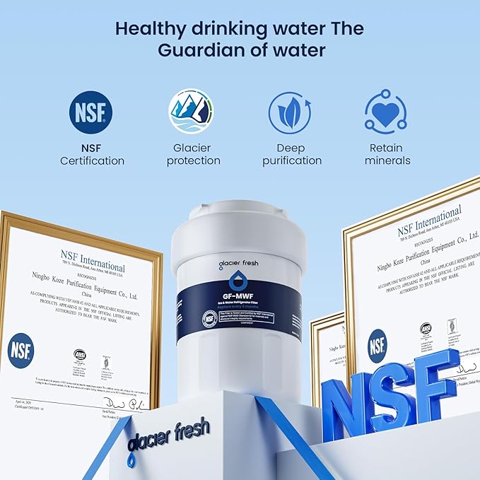 GLACIER FRESH Replacement for MWF Refrigerator Water Filters, SmartWater MWFP, MWFA, GWF, HDX FMG-1, WFC1201, RWF1060, 197D6321P006, Kenmore 9991, 2 Pack