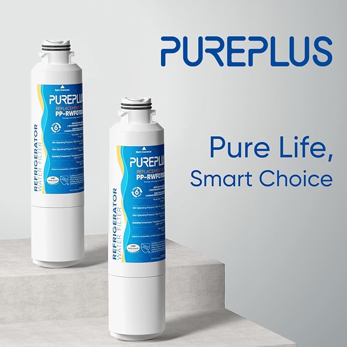 PUREPLUS DA29-00020B Replacement for Samsung DA29-00020A/B, DA29-00020B-1, RF28HMEDBSR, RF263BEAESR, RFG297HDRS, HAF-CIN/EXP, RF4287HARS, RF28HFEDBSR, 469101, RWF0700A Refrigerator Water Filter, 4PACK