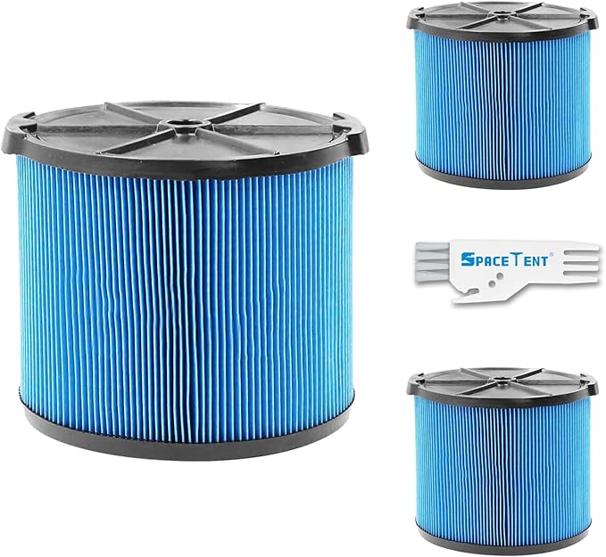 3 Pack VF3500 Filter Replacement for Rigid Shop Vac Filter 4 Gallon, 3-LAYER Fine Dust Wet/Dry Vacuum Filter 26643, compatible with RIDGID Portable 3-4.5 Gallon Shop Vac Models# WD4070