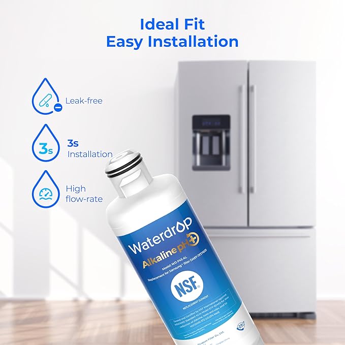 Waterdrop Alkaline DA97-17376B Water Filter, Enhances pH, Replacement for HAF-QIN/EXP, DA97-08006C, RF28R7201SR, RF28R7351SG, WD-F45-AL, 4 Filters
