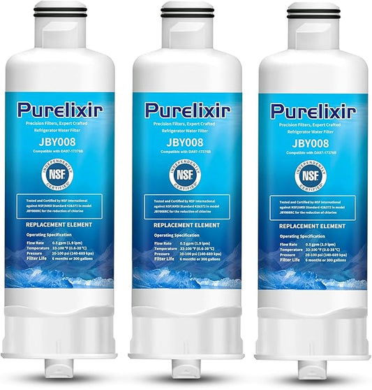 DA97-17376B Compatible with Samsung HAF-QIN/EXP, DA97-08006C, RF28R7201SR, RF28R7351SG, WD-F45, Refrigerator Water Filter Replacement, NSF Certified, 3 Pack