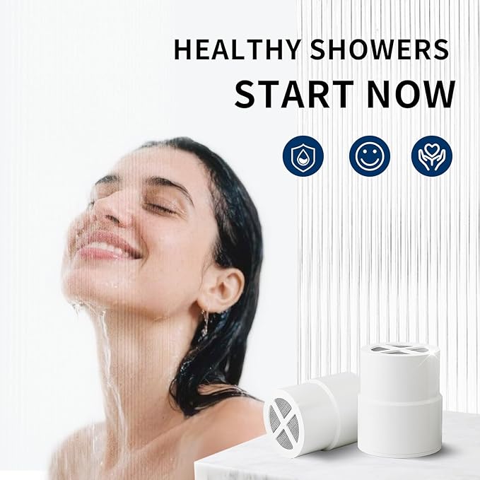 2 Pcs Shower Head Filters, Compatible with Jolie Shower Head, The with KDF-55 Stage Technology - High Pressure Water Filter for Soft Skin & Shiny Hair