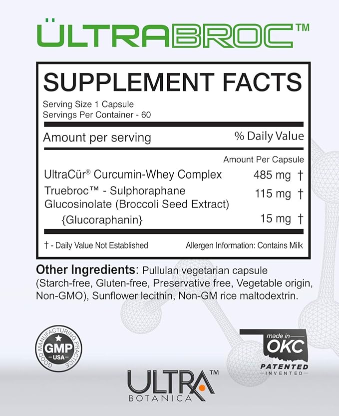 Detoxification Supplement | Broccoli Seed Extract & Protisorb Curcumin, Sulforaphane Glucoraphanin, Liver Support, Antioxidant Supplement, Fast Absorption | 60 Veg Capsules