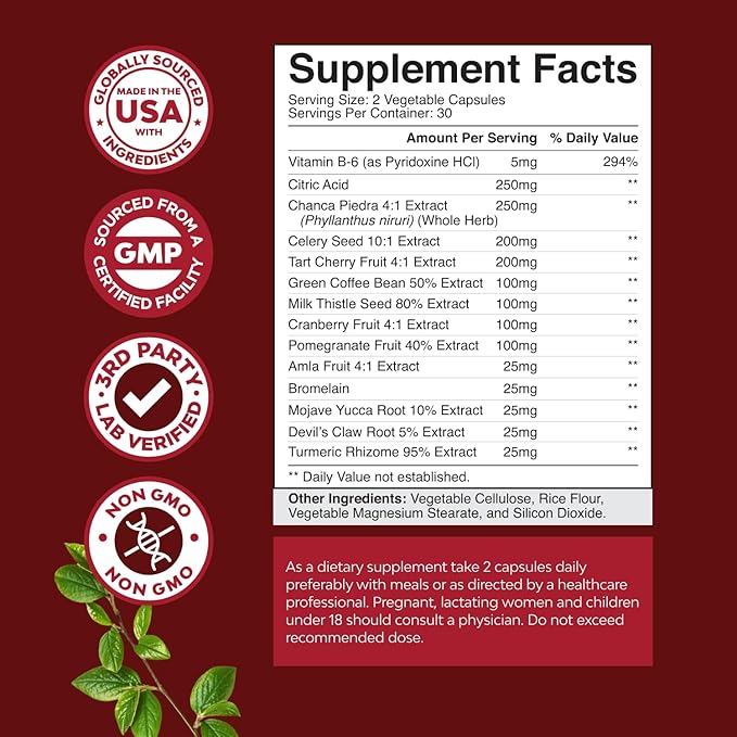 Green Coffee Bean Extract for Uric Acid Cleanse & Detox - Green Coffee Beans with Turmeric, Tart Cherry & Celery Seed for Adults - Daily Uric Acid Flush for Joints Support & Kidney Cleanser – 60 Ct