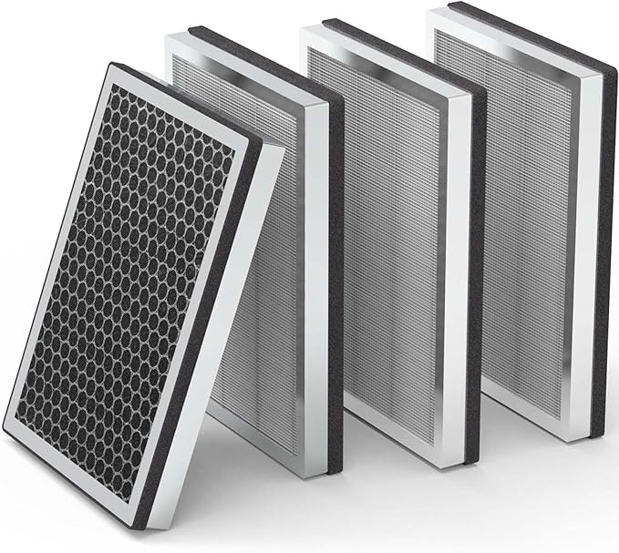 JF260 Replacement Filter Compatible with JF260/JF260S Air Purifier, H13 Grade HEPA Activated Carbon Filter, Part JF260-RF, 4Pack
